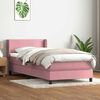 vidaXL Boxspring met matras fluweel roze 80x220 cm