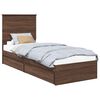 vidaXL Opslag bed met lade Bruin Eiken 75 x 190 cm Bewerkt hout
