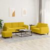 vidaXL 3-delige Loungeset met kussens fluweel geel
