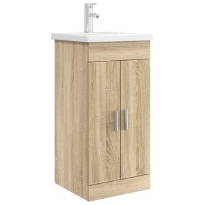 vidaXL Badkamermeubel met Wasbak Sonoma Eiken 42 x 40 x 84,5 cm