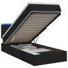 vidaXL Ottoman Bed met Matrassen en LED Zwart 90 x 200 cm Stof
