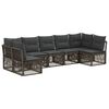 vidaXL Tuinbankenset 7 pcs Grijs poly rattan