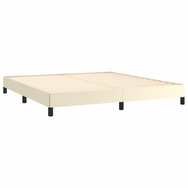 vidaXL Bedframe kunstleer crèmekleurig 180x200 cm