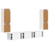 vidaXL Tv-meubelset Wandgemonteerd 4 pcs Hoogglans wit Bewerkt hout