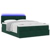 vidaXL Ottoman bed met matras en LED's 140x200cm fluweel donkergroen