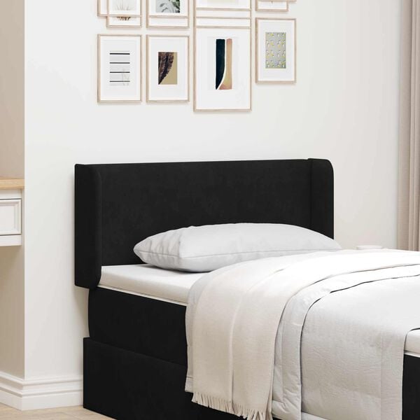 vidaXL Hoofdbord oor Zwart 40,5 x 40,5 x 4 cm Fluweel