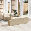 vidaXL Tuin Sofa Set met kussen met opslag 8 pcs Beige Poly Rattan