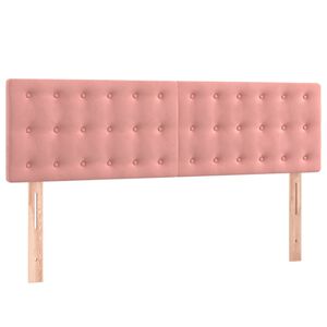 vidaXL Hoofdborden 144x5x78/88 cm fluweel roze