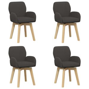 vidaXL Draai Eetstoelen 4 st Boucl&eacute; Donkergrijs 54 x 58 x 87 cm