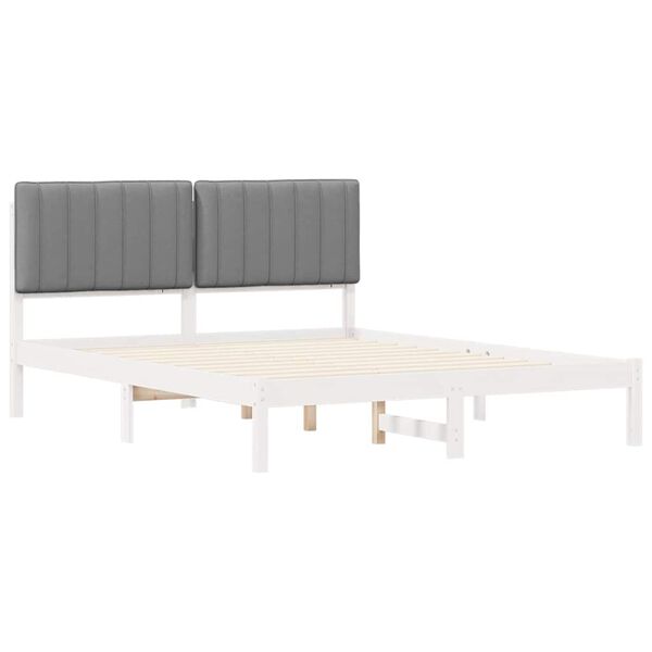 vidaXL Bedframe met Gevoerd Hoofdgedeelte Lichtgrijs 160 x 200 cm