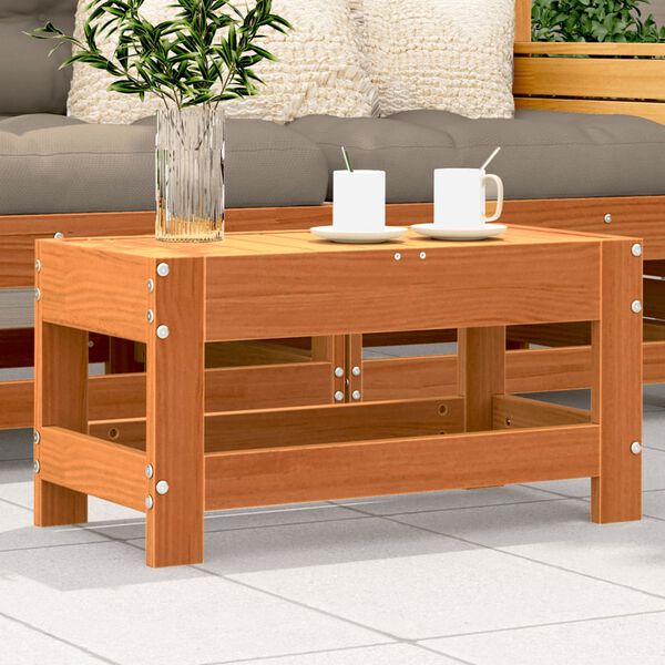 vidaXL Tuinvoetenbank 62x30x32 cm massief grenenhout wasbruin