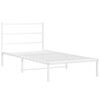 vidaXL Bedframe met hoofdbord metaal wit 100x190 cm