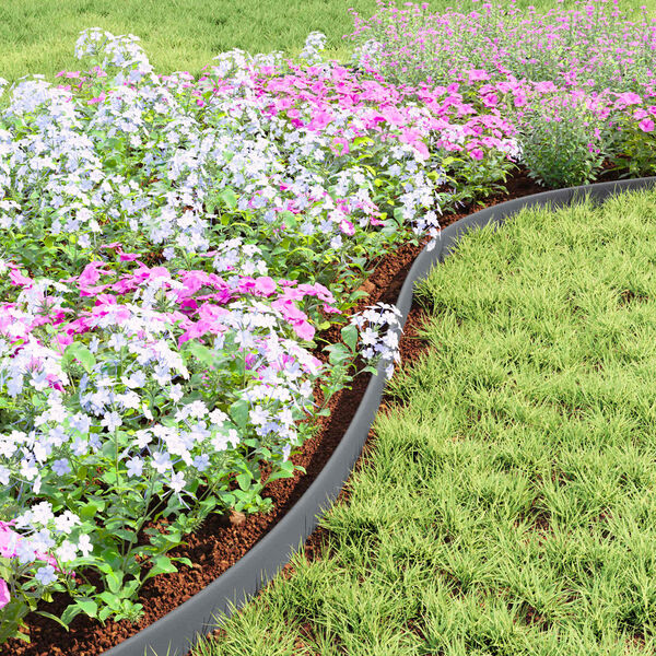 vidaXL Gazonranden Grijs 4000 x 4 x 5 cm Kunststof