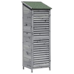 vidaXL Tuinschuur met dak Grijs 59 x 56 x 176 cm Massief Vurenhout
