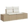 vidaXL Tuinbankenset met kussen 9 pcs Beige poly rattan