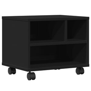 vidaXL Printerkastje met wielen 41x32x34,5 cm zwart