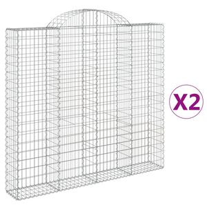 vidaXL Schanskorven 2 st gewelfd 200x30x180/200 cm ijzer