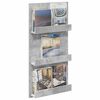 vidaXL Tijdschrift Rek Beton Grijs 51 x 11 x 102 cm Bewerkt hout