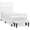 vidaXL Boxspring met matras kunstleer wit 100x200 cm