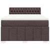 vidaXL Boxspring met matras stof donkerbruin 140x190 cm