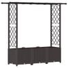 vidaXL Verhoogd Bed met Trellis en Dak Bruin 162,5 x 40 x 136 cm PP