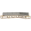 vidaXL Buiten bankenset 6 st 5-zits Wit en Lichtgrijs Polyester
