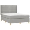 vidaXL Boxspring met matras en LED stof lichtgrijs 140x190 cm