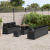 vidaXL Tuin Sofa Set met kussen met opslag met kussen 10 pcs Zwart