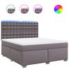 vidaXL Boxspring met matras kunstleer grijs 180x200 cm