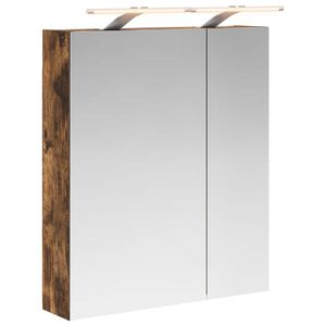 vidaXL Badkamer spiegelkast met plank Gerookt eiken 60 x 14,5 x 70 cm