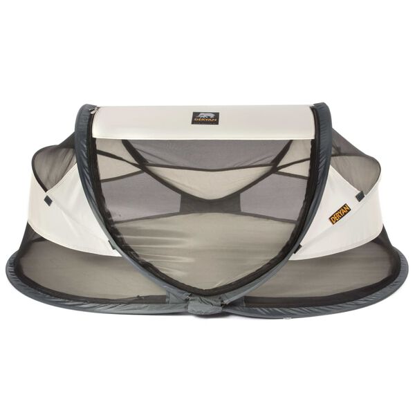 DERYAN Reisbedje pop-up Baby Luxe met klamboe crème