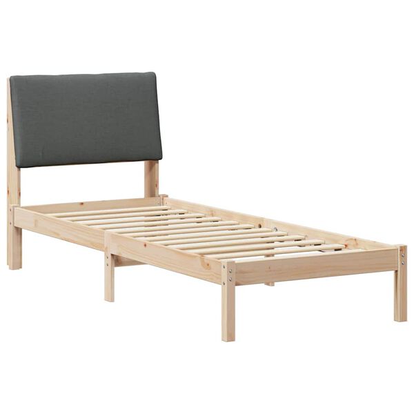 vidaXL Bedframe Bruin en donkergrijs 80 x 200 cm Massief grenenhout