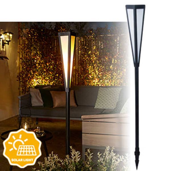 Luxform Tuinfakkellamp Wehmouth solar LED zwart en wit