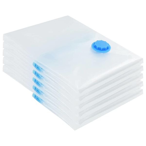 vidaXL Opslagzakken met opslag 5 pcs Transparant en Blauw 60 x 40 cm