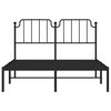 vidaXL Bedframe met hoofdbord metaal zwart 135x190 cm