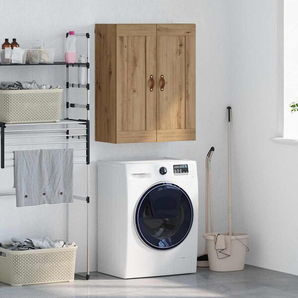 vidaXL Wandkast Artisan Eiken 69,5 x 34 x 90 cm Bewerkt hout