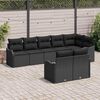 vidaXL Tuin Sofa Set met opslag 8 pcs Zwart poly rattan