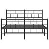 vidaXL Bedframe met hoofd- en voeteneinde metaal zwart 140x190 cm
