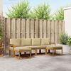 vidaXL Buiten bankenset 6 pcs Natuurlijk en Beige Bewerkt hout