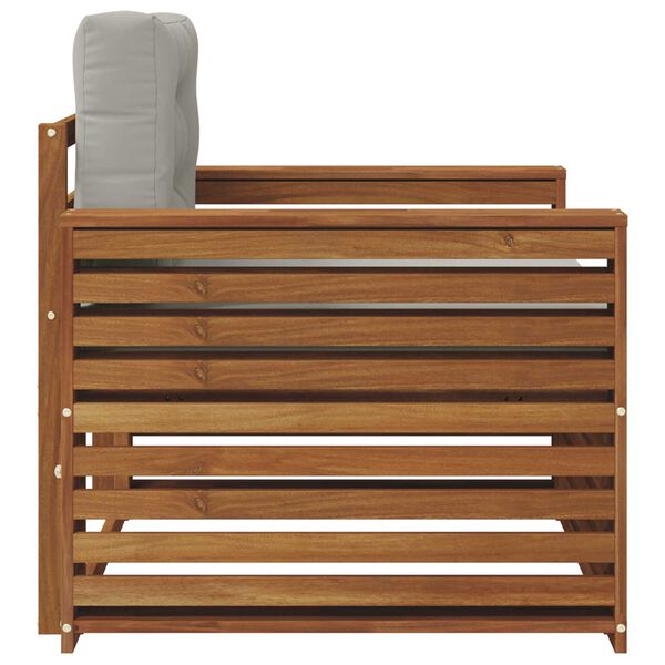 vidaXL Buiten bankenset Massief Acaciahout en Polyester Naturel