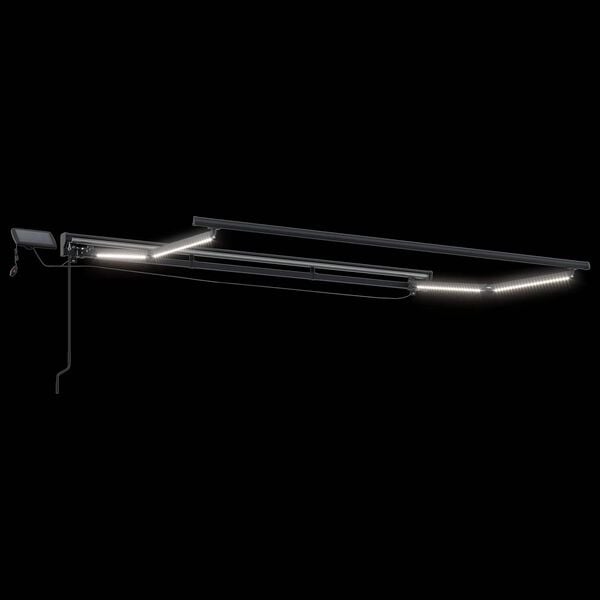 vidaXL Handmatige Luifelhouder met LED's Antraciet en Wit 2,5 x 2 m