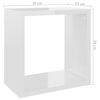 vidaXL Wandschappen kubus 4 st 26x15x26 cm hoogglans wit