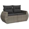 vidaXL 5-delige Loungeset met kussens poly rattan grijs