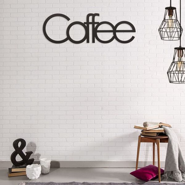 Homemania Wanddecoratie Words 50x17 cm staal zwart