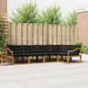 vidaXL Buiten bankenset met kussen 5 pcs Natuurlijk en Zwart