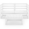 vidaXL 3-delige Loungeset massief grenenhout wit