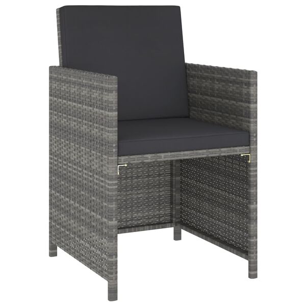 vidaXL 6-delige Tuinset poly rattan en acaciahout grijs