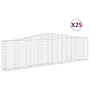 vidaXL Schanskorven 25 st gewelfd 400x30x100/120 cm ijzer