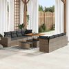 vidaXL Tuin Sofa Set met kussen met opslag 11 pcs Grijs poly rattan