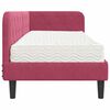 vidaXL Hoekbedframe met matras Wijnrood 80 x 200 cm Fluweel
